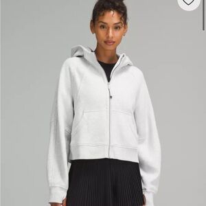 Scuba Full Zip Crop Women's Gray Hoodie